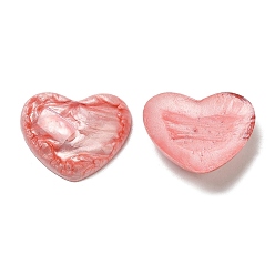 Pink Cabochons en résine époxy imitation pierre précieuse, cœur, rose, 17x20x5mm