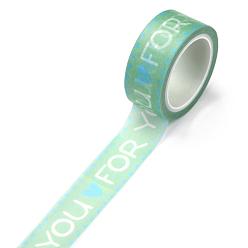 Medium Aquamarine DIY Scrapbook Decorative Paper Tapes, Adhesive Tapes, with For Your, Medium Aquamarine, 15mm, 5m/roll(5.46yards/roll)