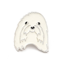 Dog Dog Enamel Pin with Brass Butterfly Clutches, Alloy Badge for Backpack Clothing, Maltese Dog, 25x22x10mm, Pin: 1.1mm