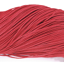 Crimson Round Waxed Polyester Cord, Taiwan Waxed Cord, Twisted Cord, Crimson, 1.5mm, about 415.57 yards(380m)/bundle