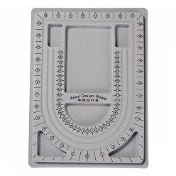 Серый Пластиковые бусины для дизайна ожерелья, стекаться, прямоугольные, 9.45x12.99x0.39 дюйм, серые