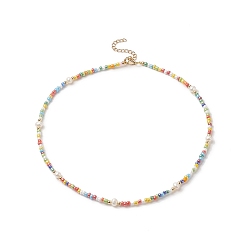Coloré Collier de perles naturelles et de perles de verre pour femme, colorées, 15.94 pouce (40.5 cm)