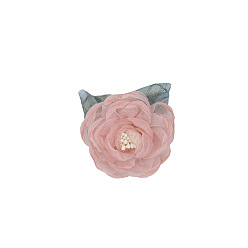 Pink 3d flor de tela, para zapatos de bricolaje, sombreros, tocados, broches, ropa, rosa, 50~60 mm