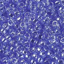 (107) Transparent Luster Light Sapphire Toho perles de rocaille rondes, perles de rocaille japonais, (107) saphir clair lustré transparent, 11/0, 2.2mm, Trou: 0.8mm, environ5555 pcs / 50 g