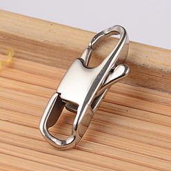 Stainless Steel Color 304 Stainless Steel Lobster Claw Clasps, Stainless Steel Color, 18x7x3.5mm, Hole: 2mm