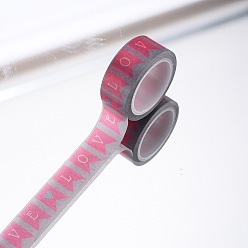 Magenta Bandes de papier décoratives scrapbook bricolage, ruban adhésif, avec la phrase je t'aime, magenta, 15mm, 5 m / roll (5.46 yards / rouleau)