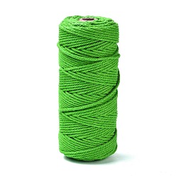 Spring Green Cotton String Threads, for DIY Crafts, Gift Wrapping and Jewelry Making, Spring Green, 3mm, about 109.36 Yards(100m)/Roll