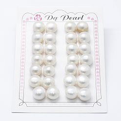 Floral White Natural Cultured Freshwater Pearl Beads, Grade 3A, Half Drilled, Rondelle, Floral White, 12x9mm, Hole: 0.8mm, about 28pcs/board