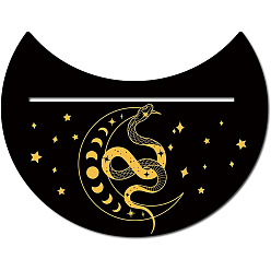 Serpiente Soporte de tarot de madera, suministros de brujería, forma de la luna, serpiente, 100x130 mm
