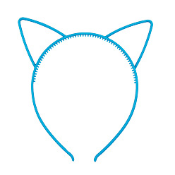 Light Sky Blue Cute Cat Ear Plastic Hair Bands, Hair Accessories for Girls, Light Sky Blue, 165x145x6mm