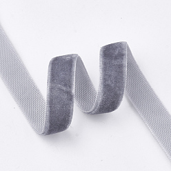 Slate Gray Single Face Velvet Ribbon, Slate Gray, 3/8 inch(9.5~10mm), about 50yards/roll(45.72m/roll)