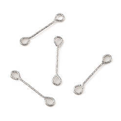 Stainless Steel Color 316 Surgical Stainless Steel Eye Pins, Double Sided Eye Pins, Stainless Steel Color, 24 Gauge, 20x3.5x0.5mm, Hole: 2.4X1.8mm