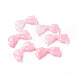 Perlas de Color Rosa Abalorios de acrílico opacos, perlas de brillo, lazo, rosa perla, 13.5x29x5.5 mm, agujero: 1.8 mm, Sobre 415 unidades / 500 g