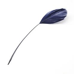 Azul de Medianoche Accesorios de vestuario de moda de plumas de ganso, azul medianoche, 130~190x12~38 mm
