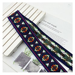Coloré Rubans en polyester losange de broderie de style ethnique, ruban jacquard, accessoires du vêtement, plat, colorées, 1-3/4 pouces (45 mm)