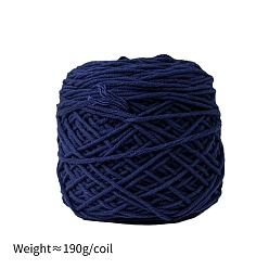 Dark Blue 190g 8-Ply Milk Cotton Yarn for Tufting Gun Rugs, Amigurumi Yarn, Crochet Yarn, for Sweater Hat Socks Baby Blankets, Dark Blue, 5mm