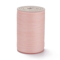 Pink Round Waxed Polyester Thread String, Micro Macrame Cord, Twisted Cord, for Leather Sewing Stitching, Pink, 0.3~0.4mm, about 174.98 Yards(160m)/Roll