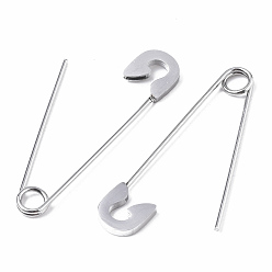 Stainless Steel Color 201 Stainless Steel Safety Pins Earrings, Stainless Steel Color, 39x8x1.5mm, Pin: 1mm