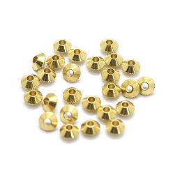 Raw(Unplated) Brass Spacer Beads, Rondelle, Raw(Unplated), 3.5x2mm, Hole: 1.2mm