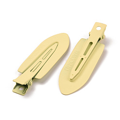 Light Yellow Baking Painted Iron Alligator Hair Clips, Hair Barrettes for Women and Girls, Spade, Light Yellow, 69x19.5x10mm