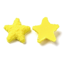 Yellow Opaque Resin Cabochons, Star, Yellow, 23.5x25x7.5mm