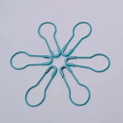 Sky Blue Iron Safety Pins, Calabash/Gourd Pin, Bulb Pin, Sewing Tool, Sky Blue, 22x10x1.5mm, about 1000pcs/bag