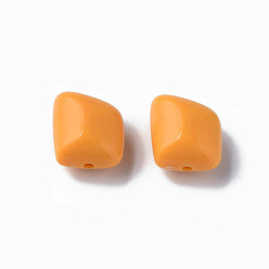 Orange Perles acryliques opaques, polygone, orange, 17.5x15.5x11mm, Trou: 2mm, environ230 pcs / 500 g