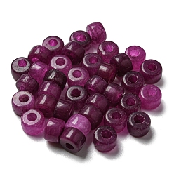 Púrpura Perlas de jade blanco natural teñidas, columna, púrpura, 8~8.5x5.5~6 mm, agujero: 3~3.3 mm