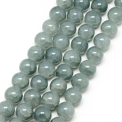 Acero Azul Claro Hornear pintado hebras de perlas de vidrio craquelado, rondo, azul acero claro, 4 mm, agujero: 1.1~1.3 mm, sobre 200 unidades / cadena, 31.4 pulgada