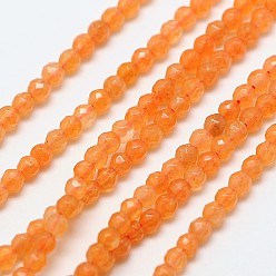 Red Aventurine Natural Red Aventurinee Beads Strands, Faceted Round, 2mm, Hole: 0.8mm, about 190pcs/strand, 16 inch