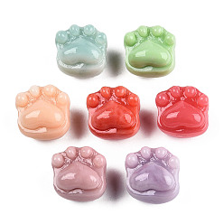 Mixed Color Opaque Resin Beads, Imitation Jade, Cat Claw, Mixed Color, 14x15x13mm, Hole: 1.8mm
