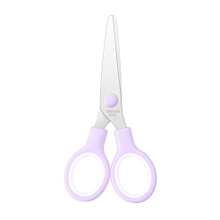 Lilac Stainless Steel Children's DIY Paper-cutting Scissors, with Plastic Handle, Multi-Purpose Office Scissor, Easy Grip Handles, Lilac, 130x62mm