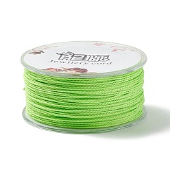 Green Yellow Round Waxed Polyester Cord, Twisted Cord, Green Yellow, 1mm, about 49.21 Yards(45m)/Roll