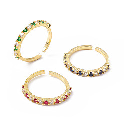 (52) Непрозрачная лаванда Открытое кольцо-манжета из кубического циркония, золотые латунные украшения для женщин, разноцветные, внутренний диаметр: 16.6 мм