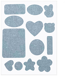 Light Blue Computerized Embroidery Cloth Iron on/Sew on Patches, Costume Accessories, Appliques, Mixed Shapes, Light Blue, 30~68mm