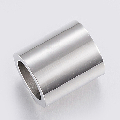 Stainless Steel Color 304 Stainless Steel Tube Beads, Stainless Steel Color, 14x12mm, Hole: 9mm