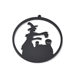 Human Grands pendentifs acryliques imprimés halloween, noir, humaine, 51x48.5x2mm, Trou: 1.4mm