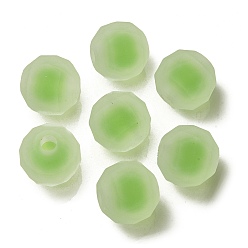 Verde Lima Abalorios de acrílico transparentes, esmerilado, talón en grano, ronda facetas, verde lima, 15 mm, agujero: 4 mm