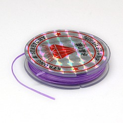 Pourpre Moyen Chaîne de cristal élastique plat, Fil de cordon cordon de cristal, support violet, 0.8mm, environ 10.93 yards (10m)/rouleau