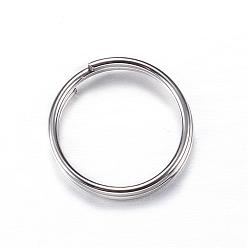 Color de Acero Inoxidable 304 anillos partidos de acero inoxidable, anillos de salto de doble bucle, color acero inoxidable, 14x2 mm, sobre 12 mm de diámetro interior