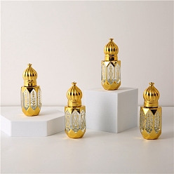 Gold Glass Pump Spray Bottles, Perfume Refillable Bottle, Gold, 2.482x6.67cm, Capacity: 6ml(0.20fl. oz)