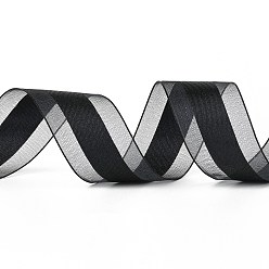 Noir Rubans en organza de couleur unie, pour la décoration de fête, emballage cadeau, noir, 1" (25 mm), à propos de 50yard / roll (45.72m / roll)
