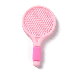 Pink Accesorios de resina opaca adornos cabujones de resina para raquetas, rosa, 34~34.5x19x4.5~5 mm