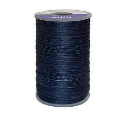 Marine Blue Waxed Polyester Cord, 3-Ply, Marine Blue, 0.45mm, about 59.05 yards(54m)/roll