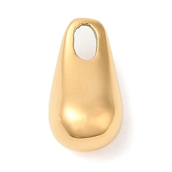 Oro Revestimiento iónico (ip) 304 colgantes de acero inoxidable, encanto de lágrima, dorado, 14.5x8x7 mm, agujero: 3x2 mm