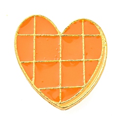 Tartan Épingle en émail sur le thème de la nourriture, broche en alliage doré pour vêtements de sac à dos, gaufres coeur, tartan, 23x21x1.5mm