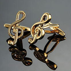 Золотой Запонки из латуни с музыкальными нотами, для аксессуаров одежды, золотые, 10 мм