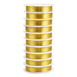 Oro Alambre de joyería de cobre redondo, larga duración plateado, dorado, 26 calibre, 0.4 mm, aproximadamente 32.8 pies (10 m) / rollo