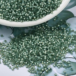 (DB2190) Semi-Givré Argent Doublé Teint Vert Nouveau Perles miyuki delica, cylindre, perles de rocaille japonais, 11/0, (db 2190) laurier teint semi-givré duracoat argenté, 1.3x1.6mm, trou: 0.8 mm, environ 10000 PCs / sachet , 50 g / sac