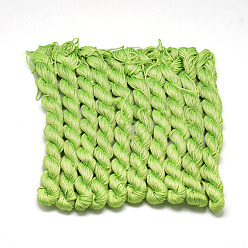 Vert Jaune Câblés en polyester tressé, vert jaune, 1mm, environ 28.43 yards (26m)/paquet, 10 faisceaux / sac